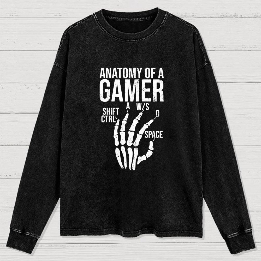 Anatomy of A Gamer Washed Long Sleeve Tee