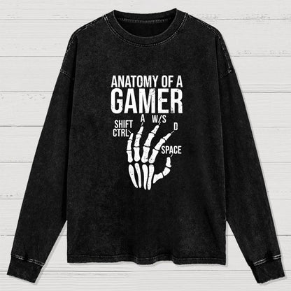 Anatomy of A Gamer Washed Long Sleeve Tee