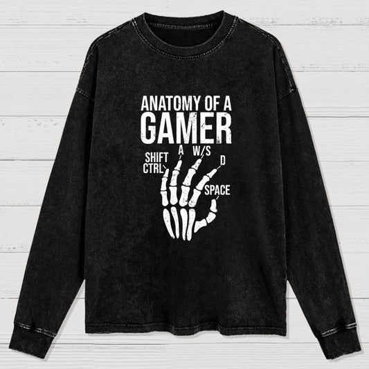 Anatomy of A Gamer Washed Long Sleeve Tee