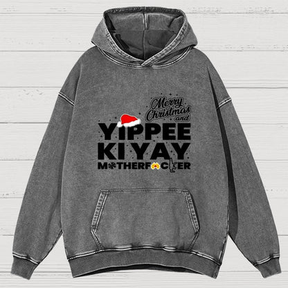 Merry Christmas And Yippee Ki Yay Motherfucker Vintage Distressed Hoodie