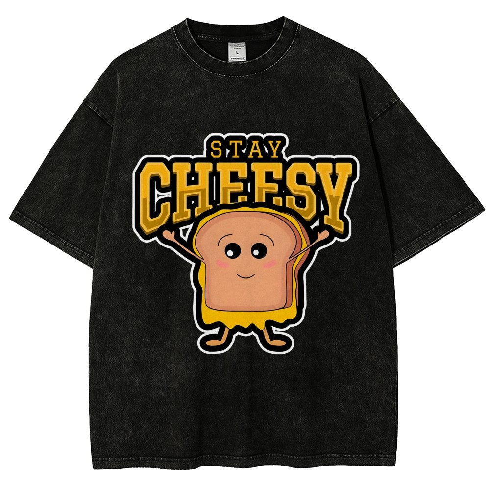 Sandwich Stay Cheesy Vintage Distressed T-shirt