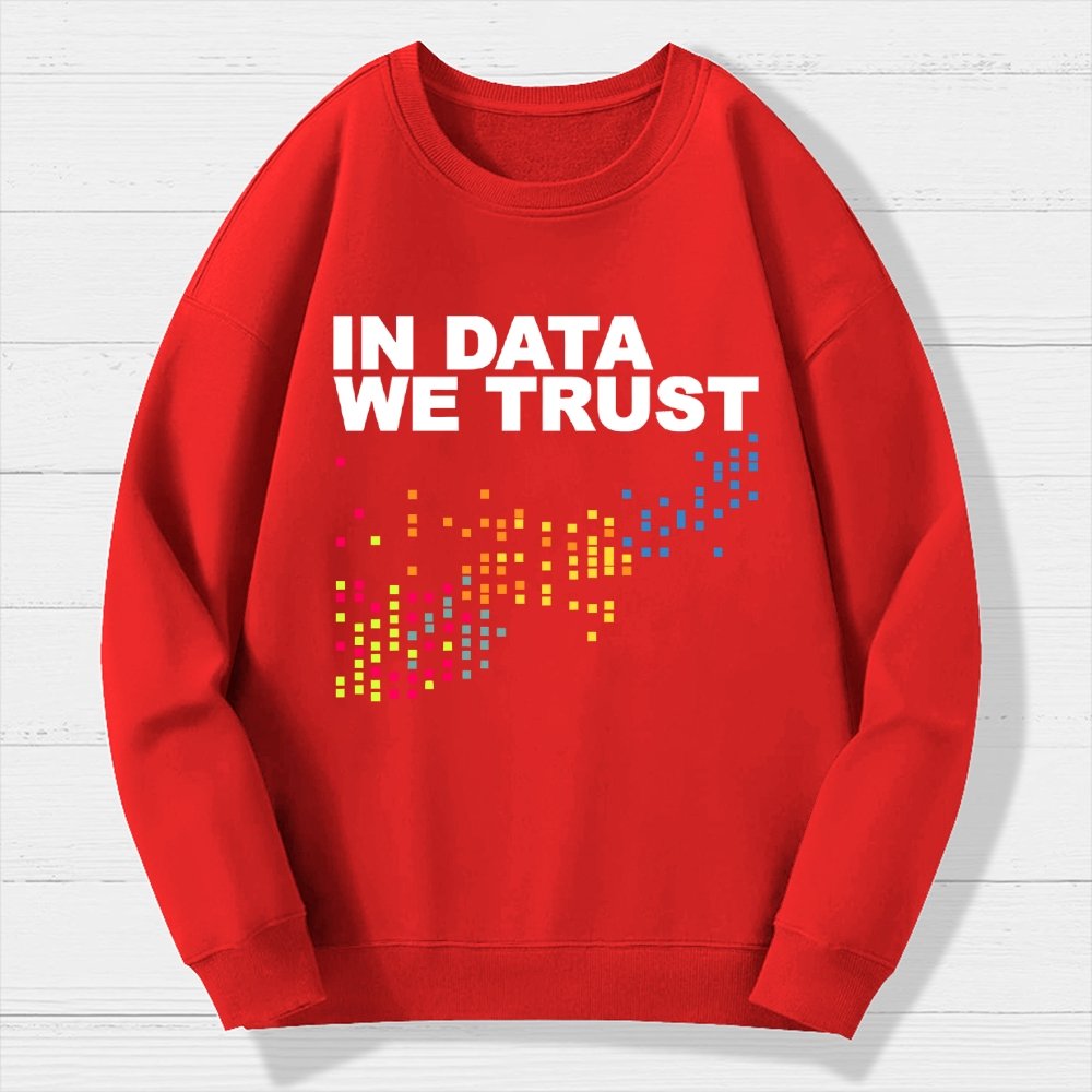 In Big Data We Trust Geek Cotton Sweatshirt