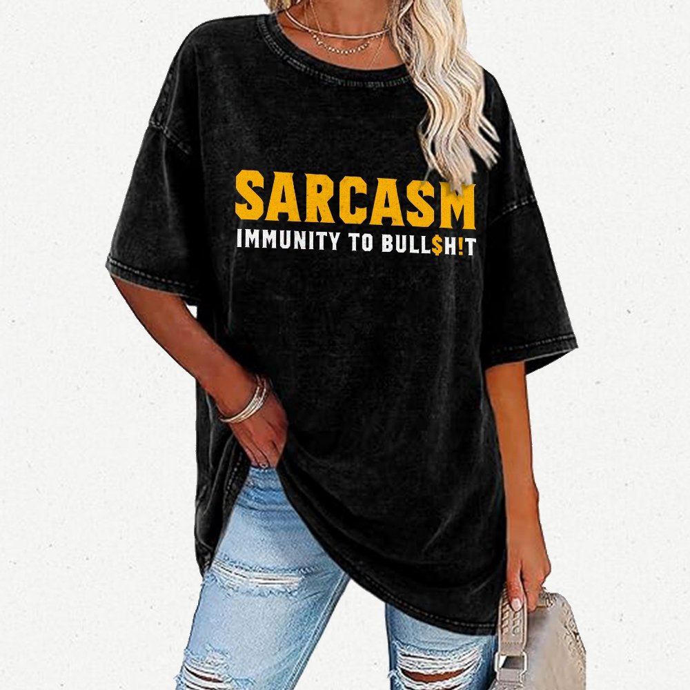 Sarcasm Immunity To Bull$H!T Vintage Distressed T-shirt