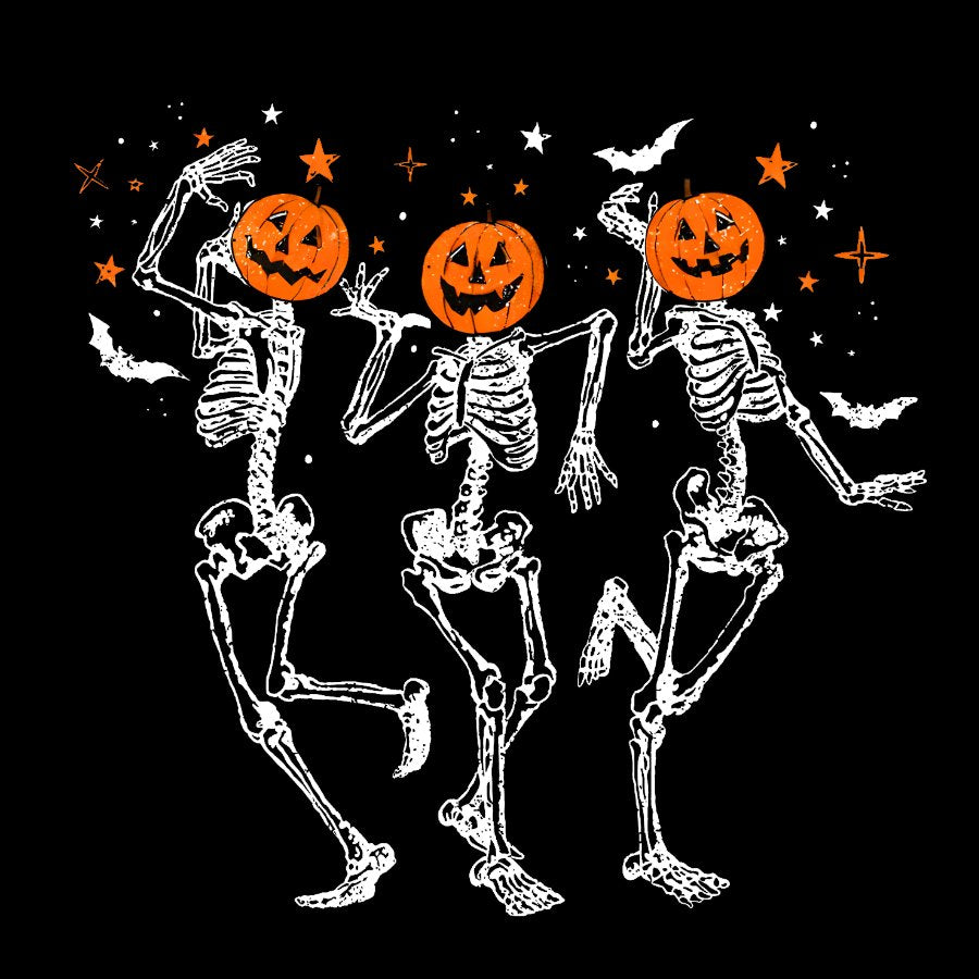 Dancing Skeleton Pumpkin Geeky T-Shirt
