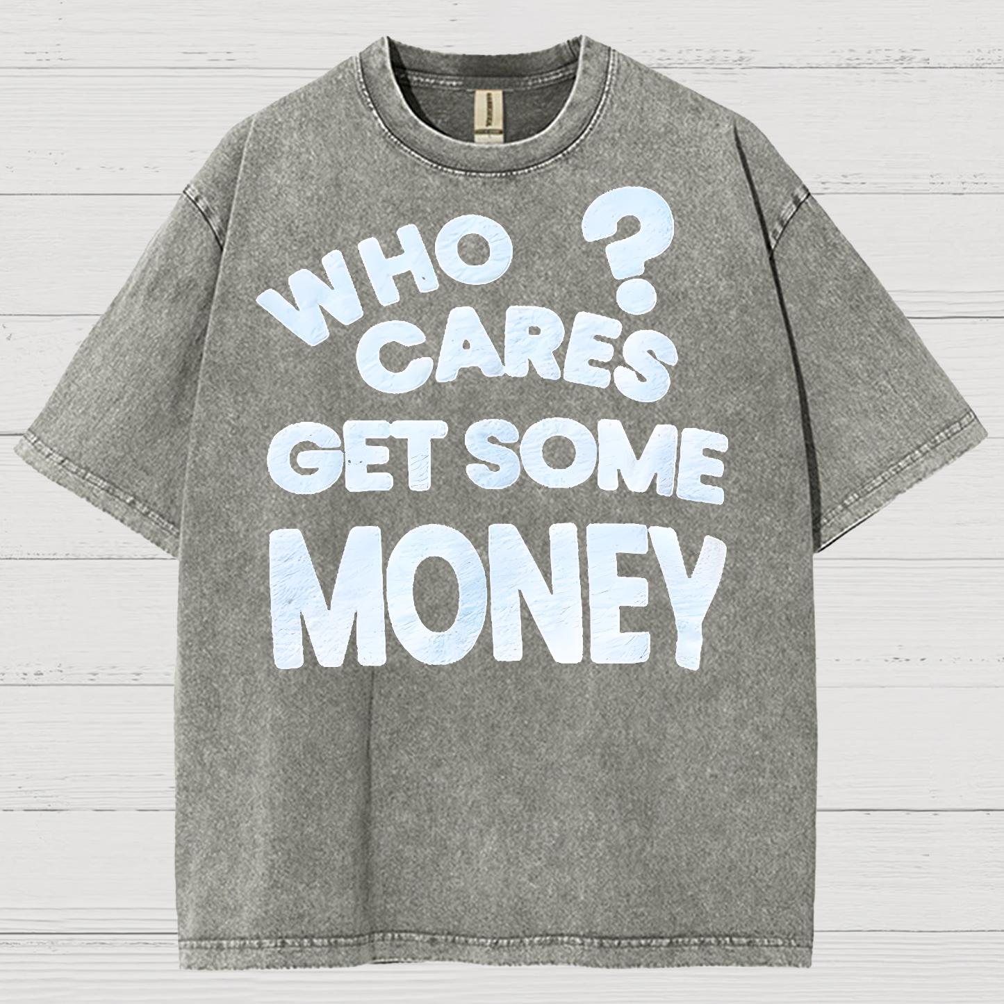Chasing Money Graphic Print Vintage Distressed T-shirt