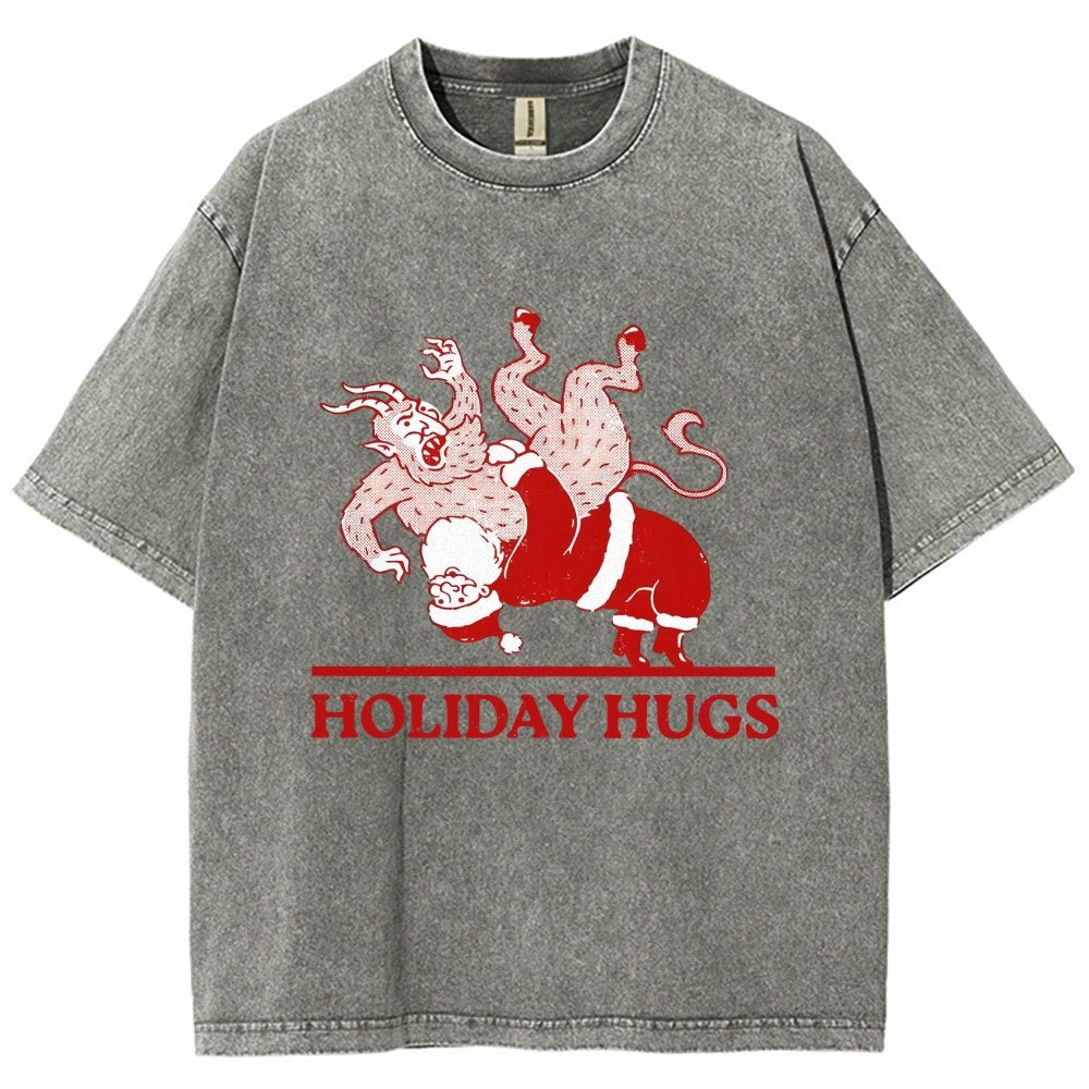 Holiday Hugs Vintage Distressed T-shirt