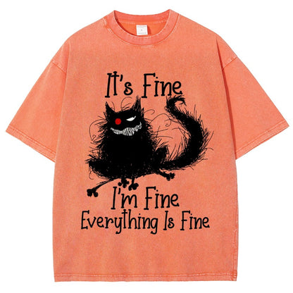 It's fine funny cat Vintage Distressed T-shirt