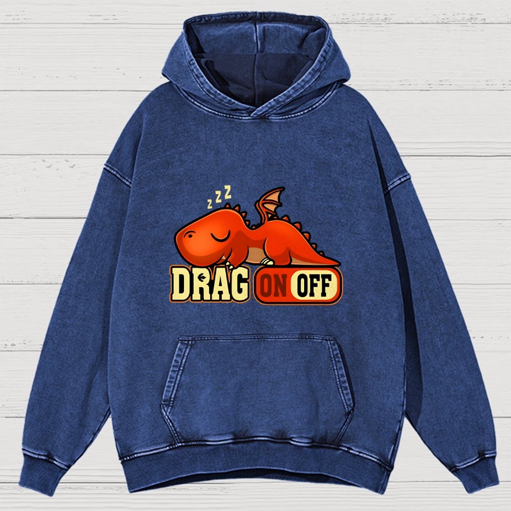 Drag On Off Vintage Distressed Hoodie