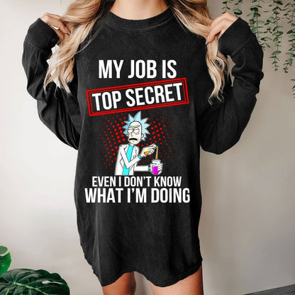 My Job Istop Secret Washed Long Sleeve Tee