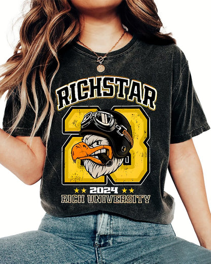 Rich Star Graphic Print Vintage Distressed T-shirt