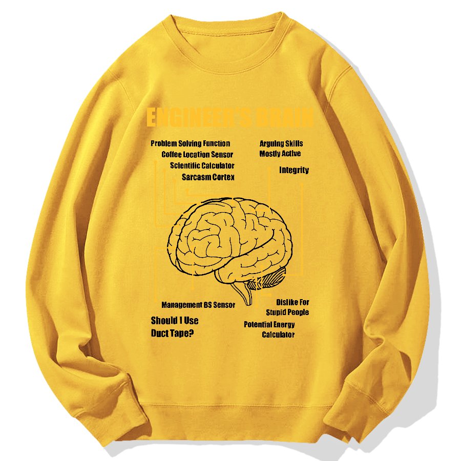 Engineers Brain Funny Sarcastic Engineering Geek Cotton Sweatshirt