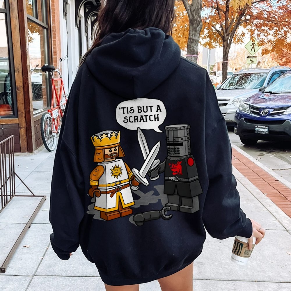 King Vs Knight Printed Back Unisex Cotton Hoodie