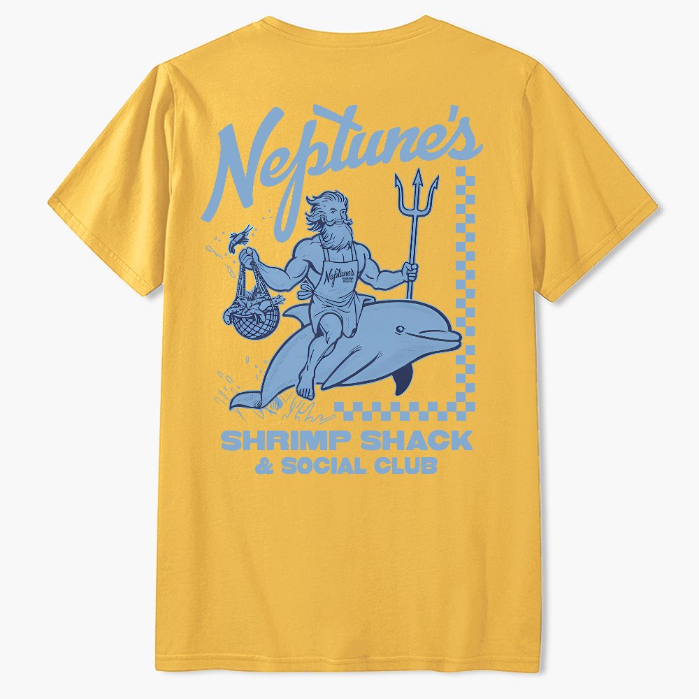 Neptune's Shrimp Shack Front And Back Printing Geek T-Shirt