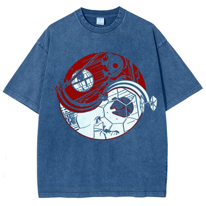 Yin Yang Vintage Distressed T-shirt