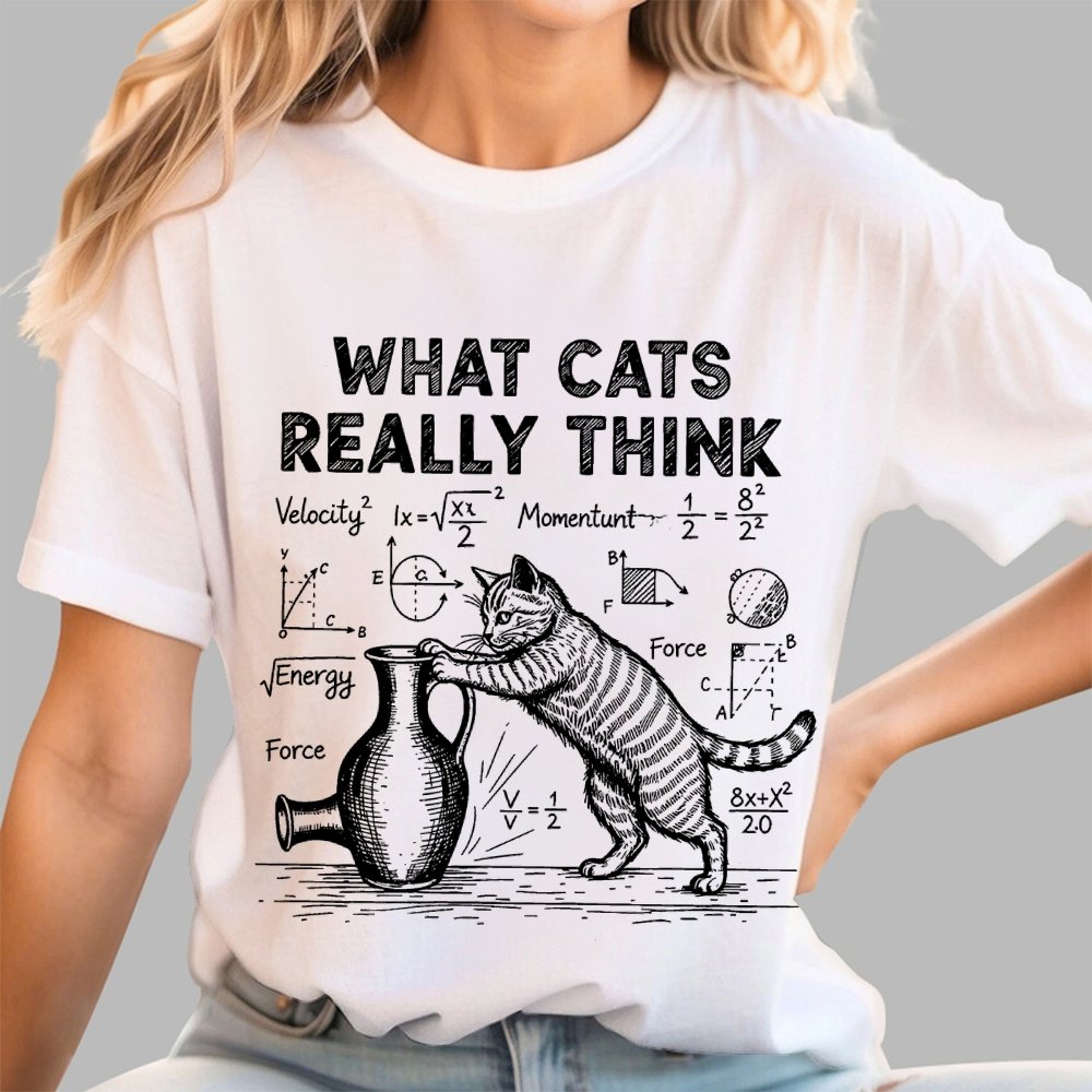 Funny Cat Physics  What Cats Really Think Geek T-Shirt