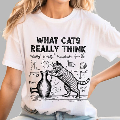 Funny Cat Physics  What Cats Really Think Geek T-Shirt