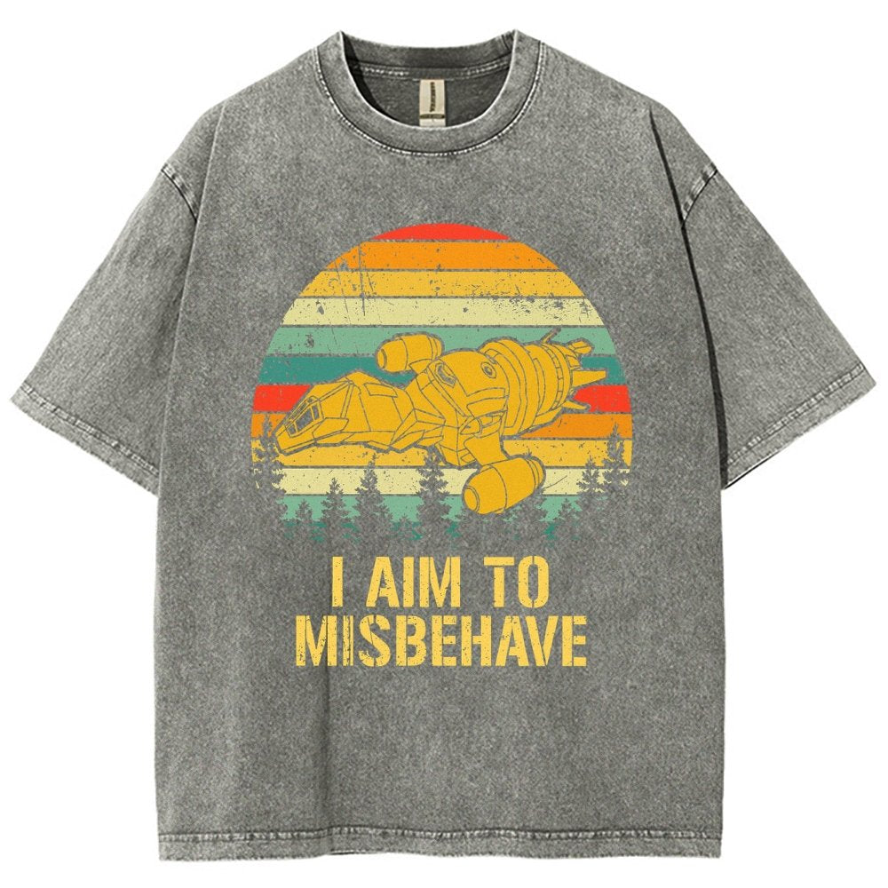 I Aim To Misbehave Vintage Distressed T-shirt