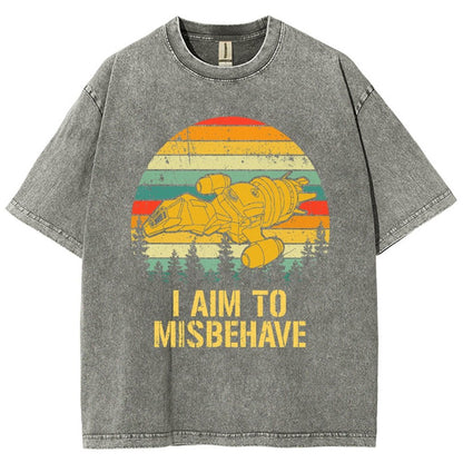 I Aim To Misbehave Vintage Distressed T-shirt