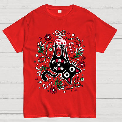 Christmas Cat Butt Geek T-Shirt