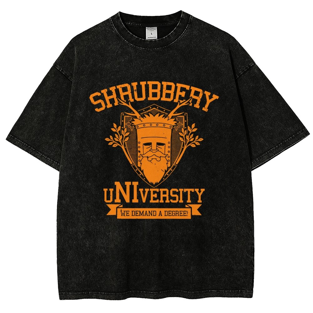 Shrubbery University Vintage Distressed T-shirt