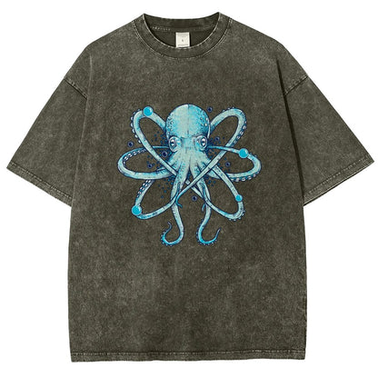 Atomic Octopus Vintage Distressed T-shirt