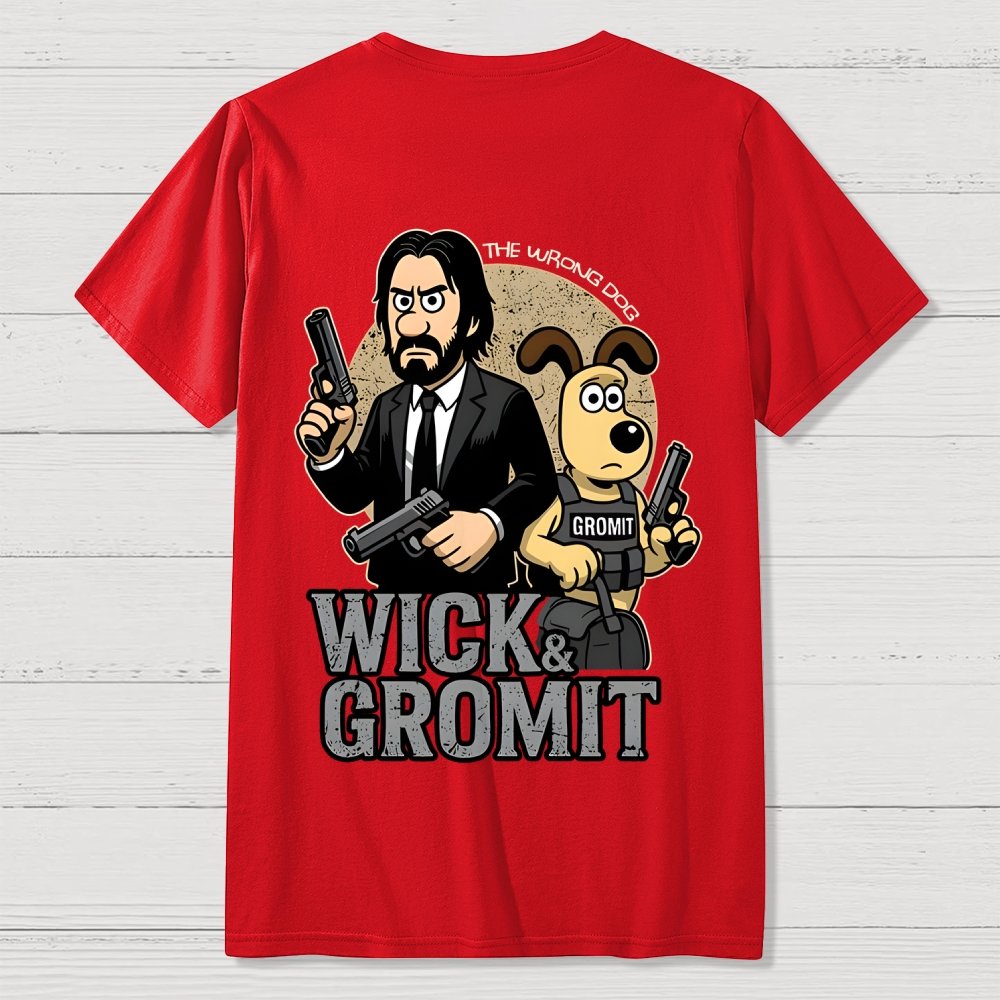 The Wrong Dog  Back Printing Geek T-Shirt