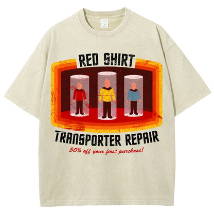 Red Shirt Spacecraft Repair Vintage Distressed T-shirt