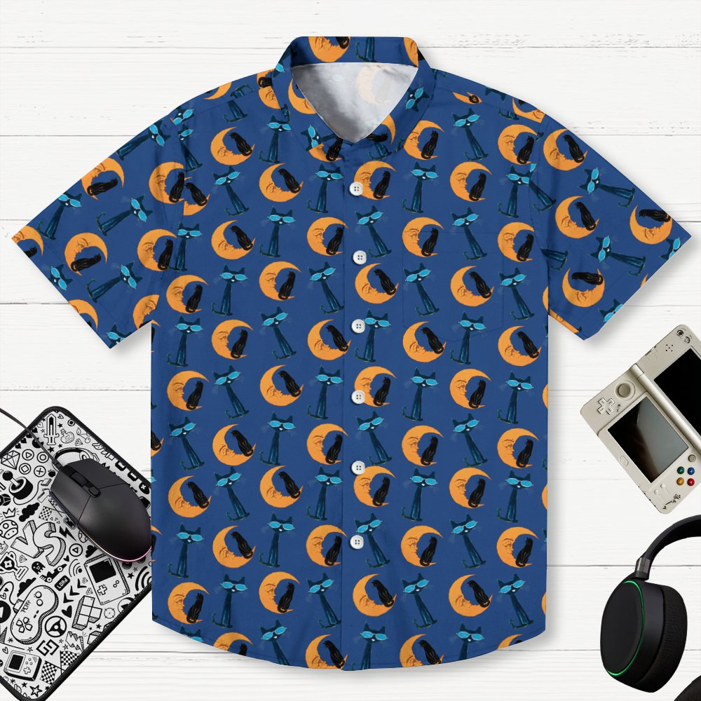 Moon Black Cat Geek Shirt
