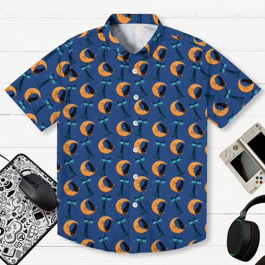 Moon Black Cat Geek Shirt