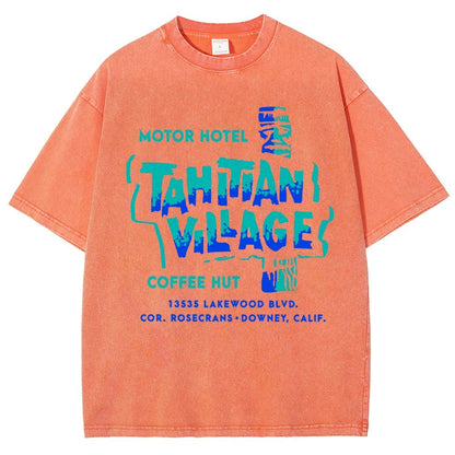 Tahitian Village - Downey, CA - Vintage Tiki Bar Vintage Distressed T-shirt