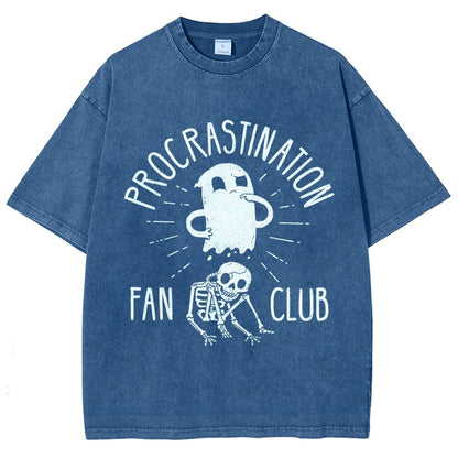 Procrastination Fan Club Vintage Distressed T-shirt