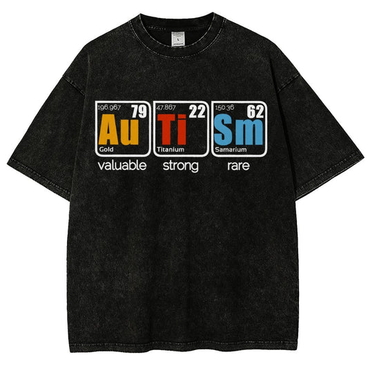 Autism Periodic Table Vintage Distressed T-shirt