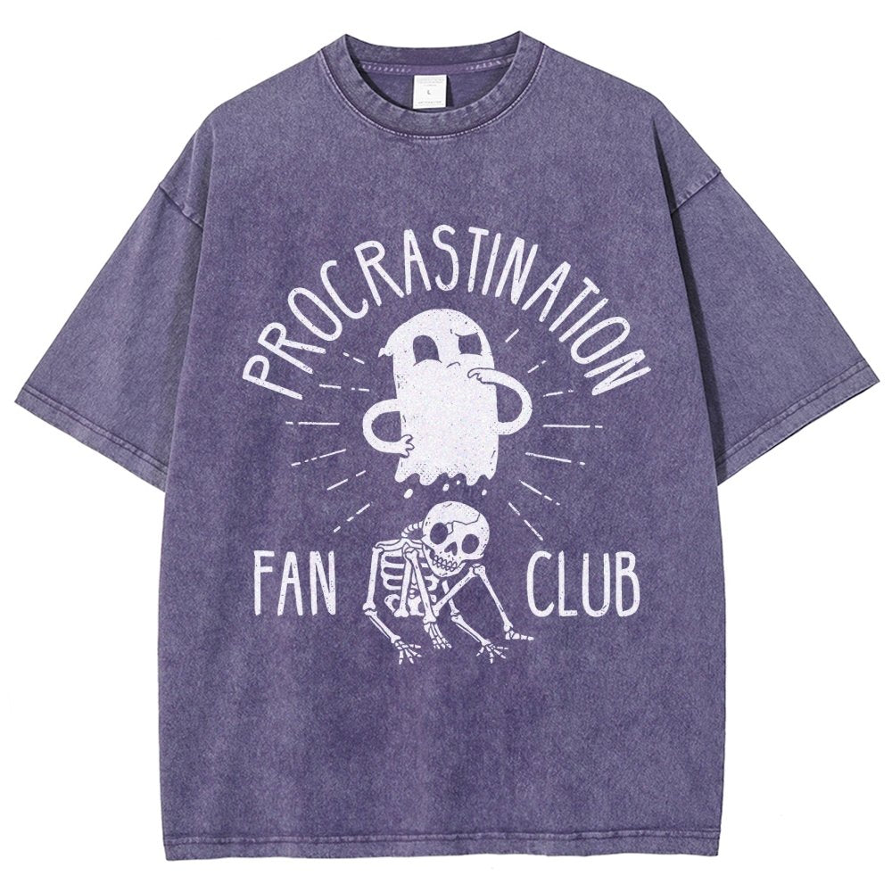 Procrastination Fan Club Vintage Distressed T-shirt