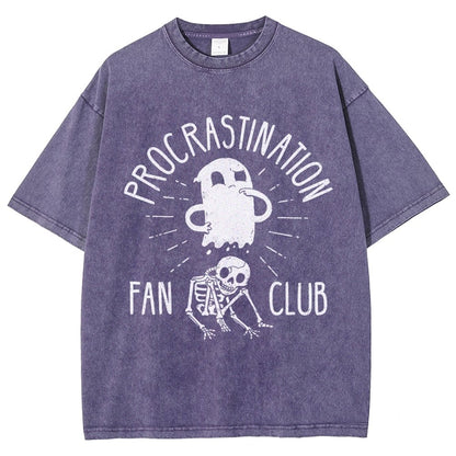 Procrastination Fan Club Vintage Distressed T-shirt