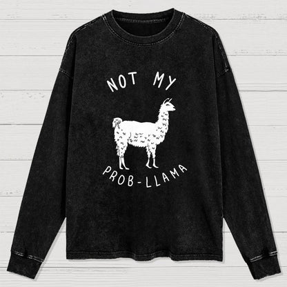 Not My Probllama Washed Long Sleeve Tee