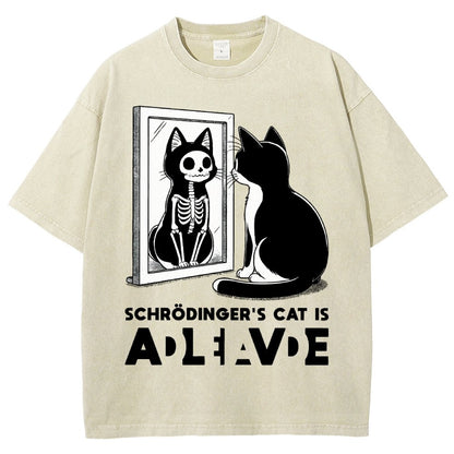 Schrödinger's Cat Alive Dead Vintage Distressed T-shirt