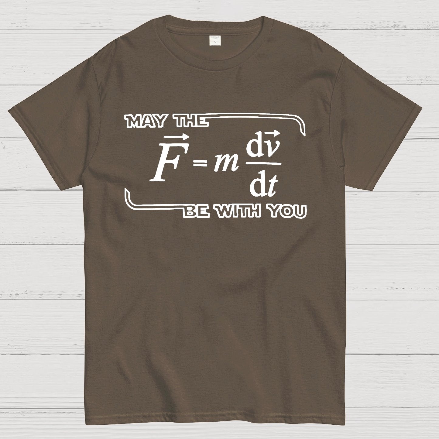 May The  F=m dv/dt  Be with You.Funny Physics Science Unisex Geek T-Shirt
