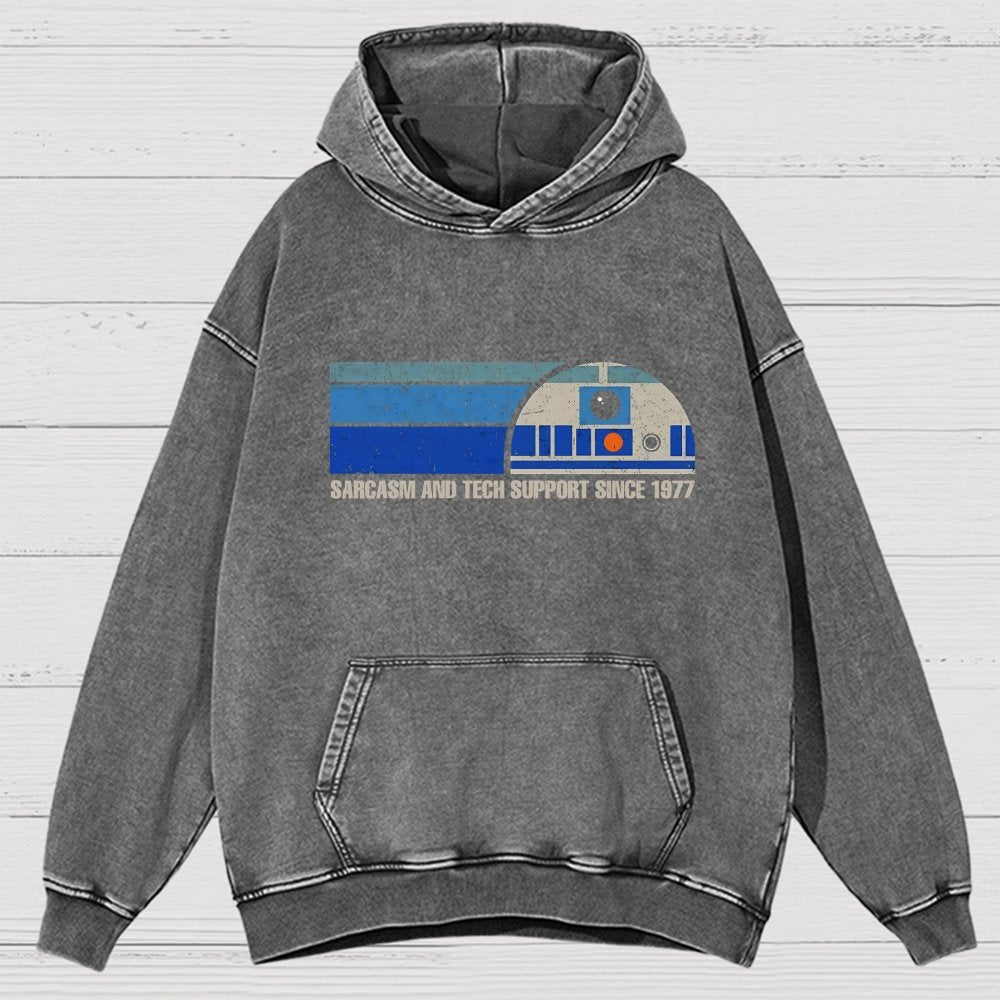 Providing Sarcasm and Tech Support Since 1977 Vintage Distressed Hoodie