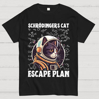 Funny Schrödinger's Cat Escape Plan Science Geek T-Shirt