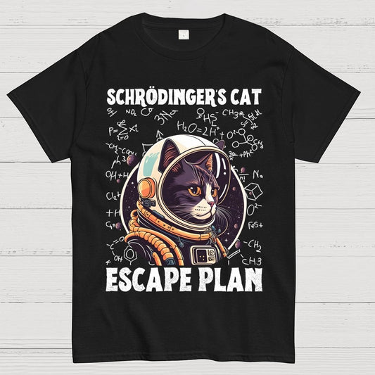 Funny Schrödinger's Cat Escape Plan Science Geek T-Shirt