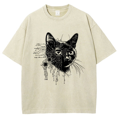 Future Cat Vintage Distressed T-shirt