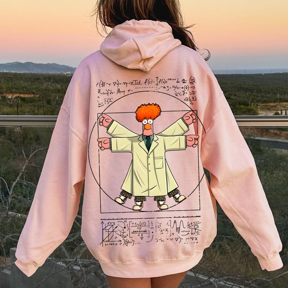Vitruvian Puppet Printed Back Unisex Cotton Hoodie