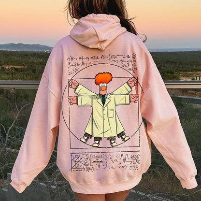 Vitruvian Puppet Printed Back Unisex Cotton Hoodie