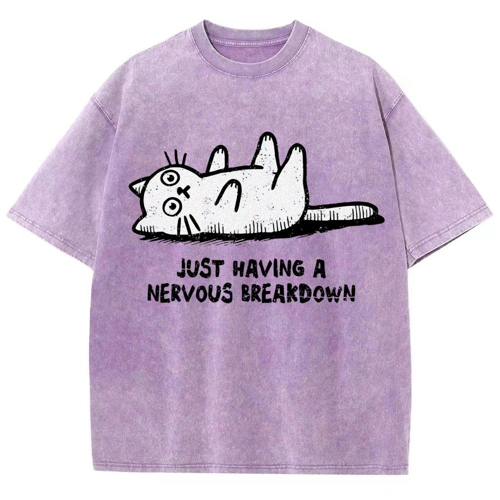 Nervous Breakdown Cat Vintage Distressed T-shirt
