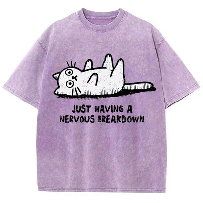 Nervous Breakdown Cat Vintage Distressed T-shirt