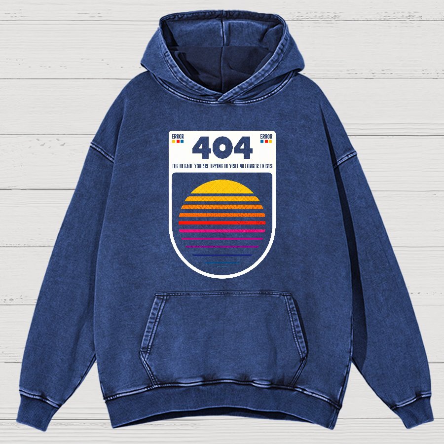 404 Decade Not Found Vintage Distressed Hoodie