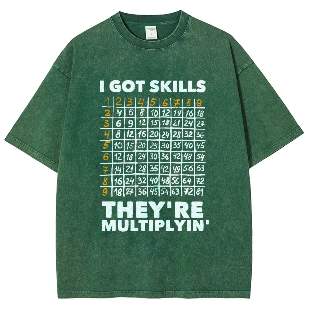 Math Got Skills Multiplying Vintage Distressed T-shirt