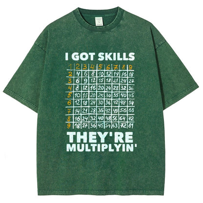 Math Got Skills Multiplying Vintage Distressed T-shirt