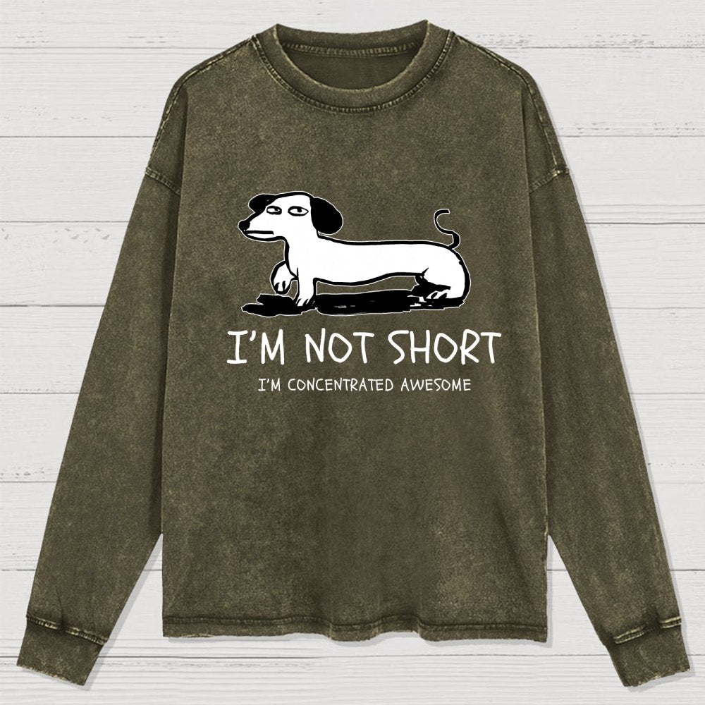 I'm Not Short Washed Long Sleeve Tee