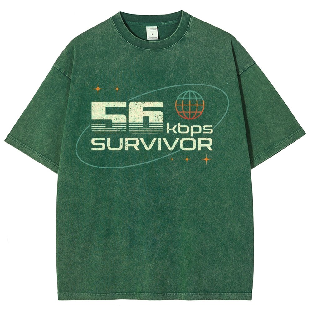 56 Kbps Survivo Buy Now Vintage Distressed T-shirt